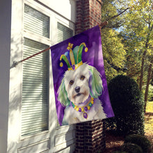 Load image into Gallery viewer, Coton de Tulear King of Mardi Gras House Flag