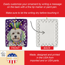 Load image into Gallery viewer, Coton de Tulear King of Mardi Gras Porcelain Ornament