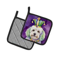 Load image into Gallery viewer, Coton de Tulear King of Mardi Gras Pot Holders - Set of 2 Decorative Kitchen Helpers | Made in the USA