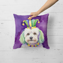 Load image into Gallery viewer, Coton de Tulear King of Mardi Gras Throw Pillow