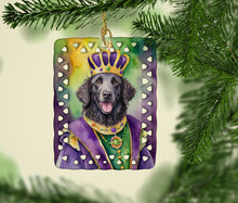 Load image into Gallery viewer, Curly-Coated Retriever King of Mardi Gras Porcelain Ornament