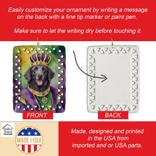 Load image into Gallery viewer, Curly-Coated Retriever King of Mardi Gras Porcelain Ornament