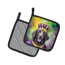 Load image into Gallery viewer, Curly-Coated Retriever King of Mardi Gras Pot Holders - Set of 2 Decorative Kitchen Helpers | Made in the USA