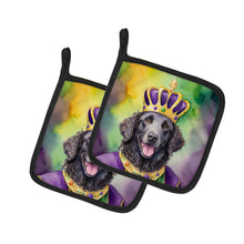 Load image into Gallery viewer, Curly-Coated Retriever King of Mardi Gras Pot Holders - Set of 2 Decorative Kitchen Helpers | Made in the USA