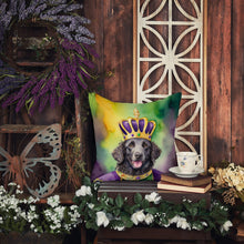 Load image into Gallery viewer, Curly-Coated Retriever King of Mardi Gras Throw Pillow - 14x14 Decorative Pillow – Art for Your Home &amp; Patio