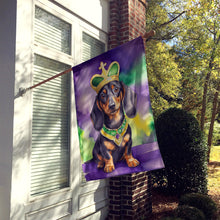 Load image into Gallery viewer, Dachshund King of Mardi Gras House Flag