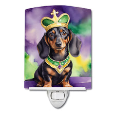 Load image into Gallery viewer, Dachshund King of Mardi Gras Ceramic Night Light