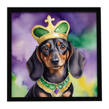 Load image into Gallery viewer, Dachshund King of Mardi Gras Framed Metal Print