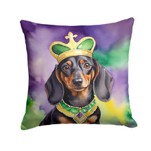 Load image into Gallery viewer, Dachshund King of Mardi Gras Throw Pillow - 14x14 Decorative Pillow – Art for Your Home &amp; Patio
