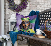 Load image into Gallery viewer, Dachshund King of Mardi Gras Throw Pillow