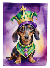 Load image into Gallery viewer, Dachshund King of Mardi Gras Garden Flag - Vibrant Dog-Themed Yard Decor by Caroline's Treasures
