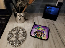 Load image into Gallery viewer, Dachshund King of Mardi Gras Pot Holders - Set of 2 Decorative Kitchen Helpers | Made in the USA