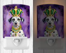 Load image into Gallery viewer, Dalmatian King of Mardi Gras Ceramic Night Light