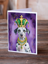 Load image into Gallery viewer, Dalmatian King of Mardi Gras Greeting Cards - Blank Note Cards – 8-Pack of Artist-Designed Cards with Envelopes