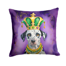 Load image into Gallery viewer, Dalmatian King of Mardi Gras Throw Pillow - 14x14 Decorative Pillow – Art for Your Home &amp; Patio