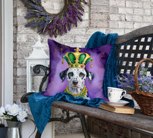 Load image into Gallery viewer, Dalmatian King of Mardi Gras Throw Pillow