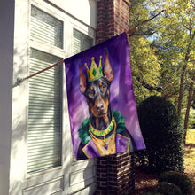 Load image into Gallery viewer, Doberman Pinscher King of Mardi Gras House Flag