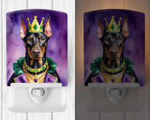 Load image into Gallery viewer, Doberman Pinscher King of Mardi Gras Ceramic Night Light