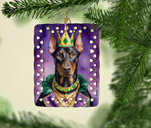 Load image into Gallery viewer, Doberman Pinscher King of Mardi Gras Porcelain Ornament