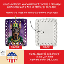 Load image into Gallery viewer, Doberman Pinscher King of Mardi Gras Porcelain Ornament