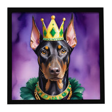 Load image into Gallery viewer, Doberman Pinscher King of Mardi Gras Framed Metal Print