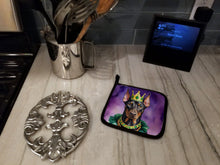 Load image into Gallery viewer, Doberman Pinscher King of Mardi Gras Pot Holders - Set of 2 Decorative Kitchen Helpers | Made in the USA