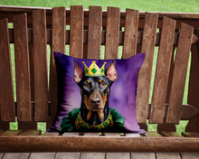 Load image into Gallery viewer, Doberman Pinscher King of Mardi Gras Throw Pillow - 14x14 Decorative Pillow – Art for Your Home &amp; Patio
