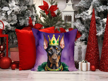 Load image into Gallery viewer, Doberman Pinscher King of Mardi Gras Throw Pillow - 14x14 Decorative Pillow – Art for Your Home &amp; Patio