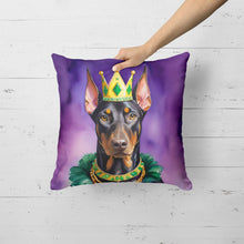 Load image into Gallery viewer, Doberman Pinscher King of Mardi Gras Throw Pillow