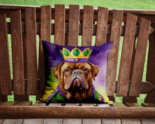 Load image into Gallery viewer, Dogue de Bordeaux King of Mardi Gras Throw Pillow - 14x14 Decorative Pillow – Art for Your Home &amp; Patio