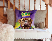 Load image into Gallery viewer, Dogue de Bordeaux King of Mardi Gras Throw Pillow - 14x14 Decorative Pillow – Art for Your Home &amp; Patio