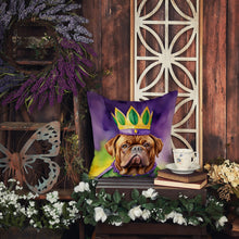 Load image into Gallery viewer, Dogue de Bordeaux King of Mardi Gras Throw Pillow - 14x14 Decorative Pillow – Art for Your Home &amp; Patio