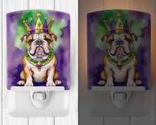 Load image into Gallery viewer, English Bulldog King of Mardi Gras Ceramic Night Light