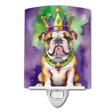 Load image into Gallery viewer, English Bulldog King of Mardi Gras Ceramic Night Light
