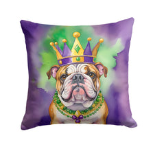 Load image into Gallery viewer, English Bulldog King of Mardi Gras Throw Pillow