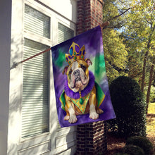 Load image into Gallery viewer, English Bulldog King of Mardi Gras House Flag