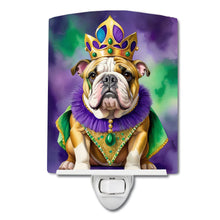Load image into Gallery viewer, English Bulldog King of Mardi Gras Ceramic Night Light