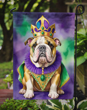Load image into Gallery viewer, English Bulldog King of Mardi Gras Garden Flag - Vibrant Dog-Themed Yard Decor by Caroline's Treasures