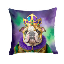 Load image into Gallery viewer, English Bulldog King of Mardi Gras Throw Pillow
