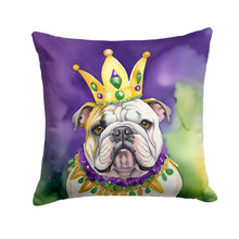 Load image into Gallery viewer, English Bulldog King of Mardi Gras Throw Pillow