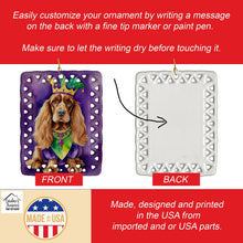 Load image into Gallery viewer, English Cocker Spaniel King of Mardi Gras Porcelain Ornament