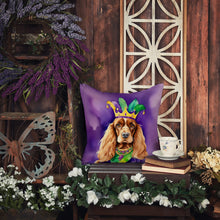 Load image into Gallery viewer, English Cocker Spaniel King of Mardi Gras Throw Pillow