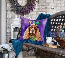 Load image into Gallery viewer, English Cocker Spaniel King of Mardi Gras Throw Pillow