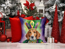 Load image into Gallery viewer, English Foxhound King of Mardi Gras Throw Pillow - 14x14 Decorative Pillow – Art for Your Home &amp; Patio