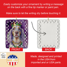 Load image into Gallery viewer, English Setter King of Mardi Gras Porcelain Ornament