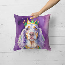 Load image into Gallery viewer, English Setter King of Mardi Gras Throw Pillow