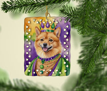 Load image into Gallery viewer, Finnish Spitz King of Mardi Gras Porcelain Ornament