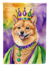 Load image into Gallery viewer, Finnish Spitz King of Mardi Gras Garden Flag - Vibrant Dog-Themed Yard Decor by Caroline's Treasures