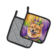 Load image into Gallery viewer, Finnish Spitz King of Mardi Gras Pot Holders - Set of 2 Decorative Kitchen Helpers | Made in the USA