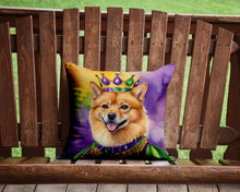 Load image into Gallery viewer, Finnish Spitz King of Mardi Gras Throw Pillow - 14x14 Decorative Pillow – Art for Your Home &amp; Patio